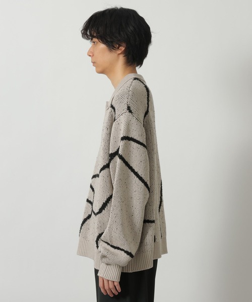 LAKOLE(ラコレ)の「ロープ柄ポロニットプルオーバー / 637815(ニット/セーター・メンズ・ブラック/ネイビー/アイボリー・MEDIUM/LARGE)」の15枚目の写真