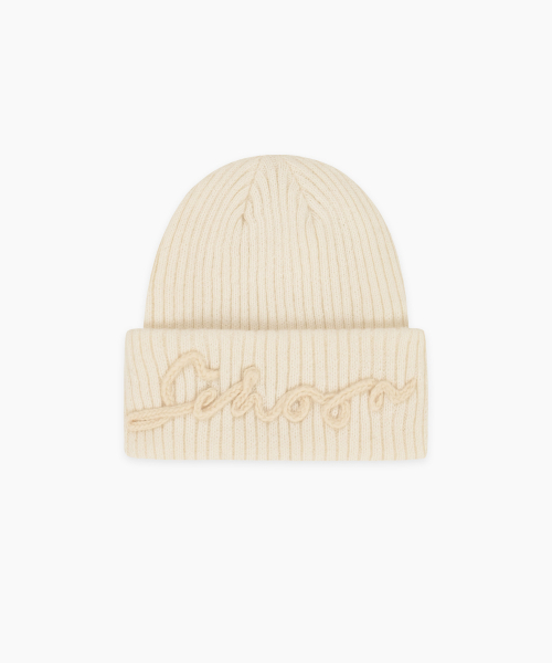 sinoon ニット帽　ビーニー セール】Sinoon Logo Beanie (Cream)（ニットキャップ/ビーニー