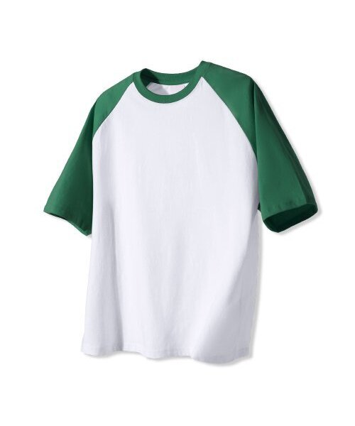 LIKE THE MOST(ライクザモースト)の「ベーシッククルーネックラグランTシャツグリーン(Tシャツ/カットソー・レディース・グリーン・M/L/XL)」の1枚目の写真