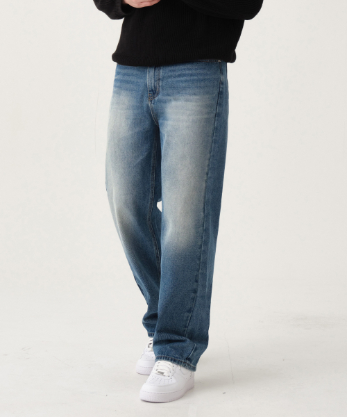 ACSHI(アクシ)の「デイリーセミロングワイドデニムパンツ(ブルーウォッシング)(デニムパンツ・メンズ・その他・M/L/XL/XXL)」の5枚目の写真