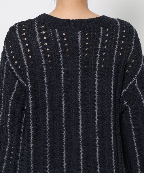 mysty woman（ミスティウーマン）の「MIXヤーンニットカーディガン　643854（カーディガン/ボレロ・レディース・アイボリー/ネイビー/グレー系その他・FREE）」の13枚目の写真