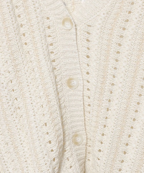 mysty woman（ミスティウーマン）の「MIXヤーンニットカーディガン　643854（カーディガン/ボレロ・レディース・アイボリー/ネイビー/グレー系その他・FREE）」の14枚目の写真