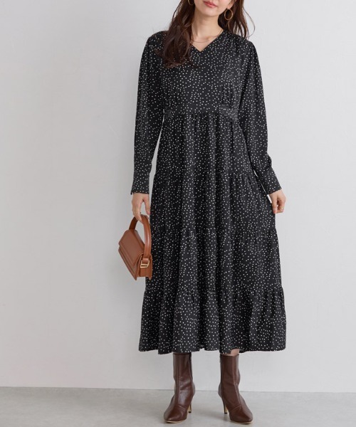 Pierrot（ピエロ）の「ドットティアードワンピース（ワンピース・レディース・ブラック・L/M/PM）」の19枚目の写真