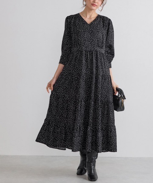 Pierrot（ピエロ）の「ドットティアードワンピース（ワンピース・レディース・ブラック・L/M/PM）」の12枚目の写真