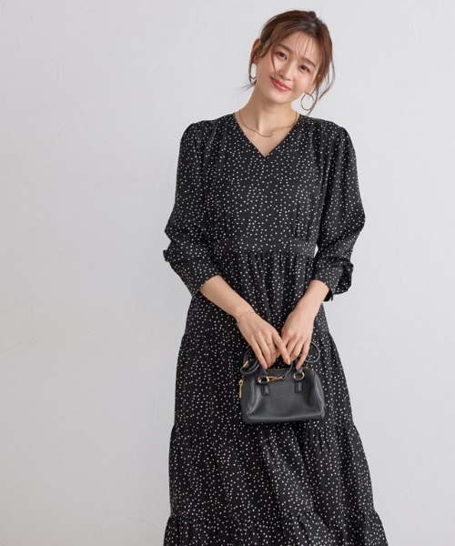 Pierrot（ピエロ）の「ドットティアードワンピース（ワンピース・レディース・ブラック・L/M/PM）」の13枚目の写真