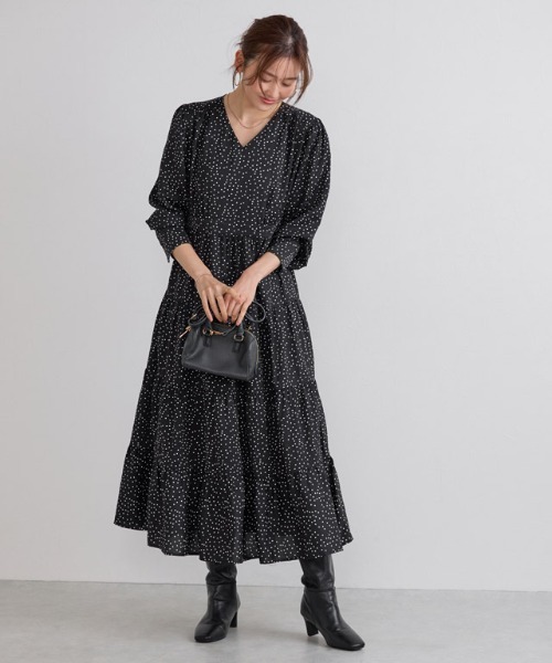 Pierrot（ピエロ）の「ドットティアードワンピース（ワンピース・レディース・ブラック・L/M/PM）」の14枚目の写真