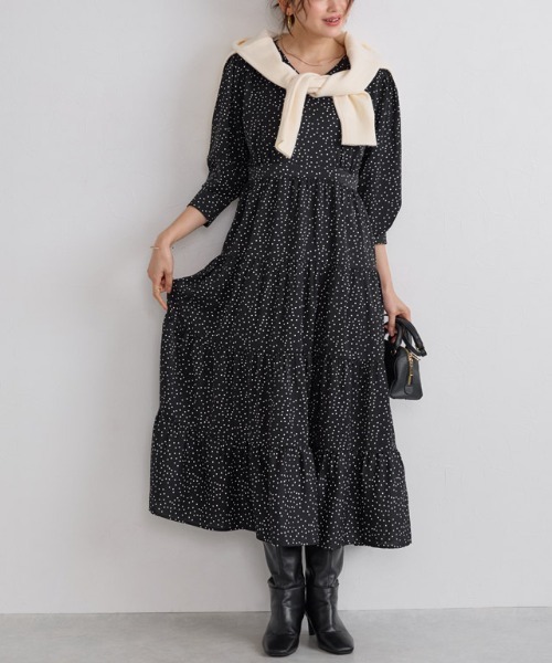 Pierrot（ピエロ）の「ドットティアードワンピース（ワンピース・レディース・ブラック・L/M/PM）」の16枚目の写真