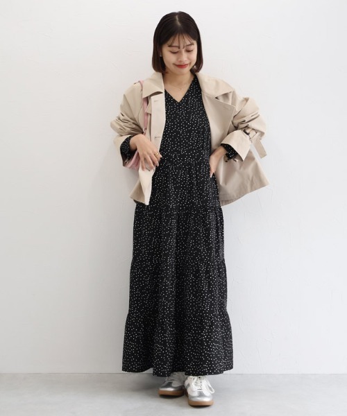 Pierrot（ピエロ）の「ドットティアードワンピース（ワンピース・レディース・ブラック・L/M/PM）」の9枚目の写真