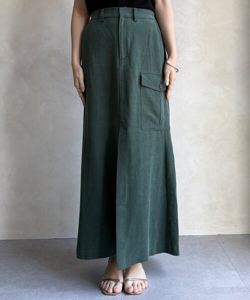 DouDou（ドゥドゥ）の「ツイルカーゴスカート（スカート・レディース・ブラック/グリーン・38/36）」の21枚目の写真