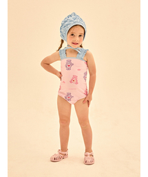 CAREBEARS（ケアベア）の「ラブリーケアベアーズ ワンピーススイムスーツ（水泳帽セット）（水着）」