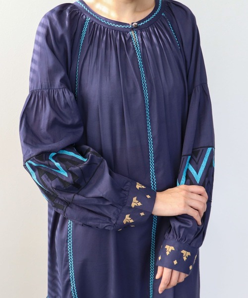 Three Four Time（ｽﾘｰﾌｫｰﾀｲﾑ）の「コットンレーヨン刺繍ワンピース（ワンピース・レディース・オフホワイト/グリーン/ネイビー・FREE）」の15枚目の写真