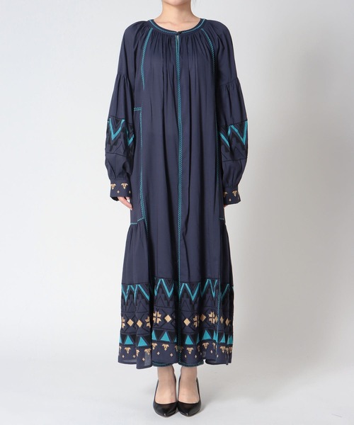 Three Four Time（ｽﾘｰﾌｫｰﾀｲﾑ）の「コットンレーヨン刺繍ワンピース（ワンピース・レディース・オフホワイト/グリーン/ネイビー・FREE）」の21枚目の写真