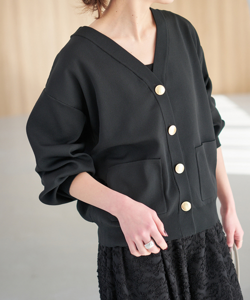 Spick & Span(スピックアンドスパン)の「《一部店舗+WEB限定》ウォッシャブルVネックカーディガン(カーディガン/ボレロ・レディース・ブラック/ブラウン/ホワイト/ネイビー・FREE)」の1枚目の写真