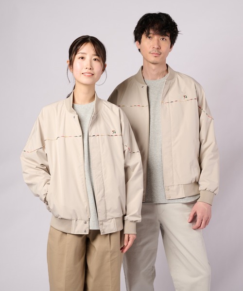 Arnold Palmer(アーノルドパーマー)の「花粉ガード パーマーチェックライン シェア ショートブルゾン(ブルゾン・レディース・ネイビー/グレイッシュベージュ・M/S/LL/XS/L)」の1枚目の写真