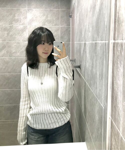 MUSINSA STANDARD WOMAN（ムシンサスタンダードウーマン）の「ウィメンズフラットヤーンバーティカルクロシェクルーネックニット[アイボリー]（ニット/セーター・レディース・その他・SMALL/MEDIUM/LARGE/X-SMALL）」の10枚目の写真