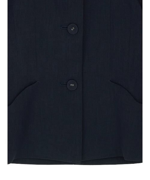 Ameri（アメリ）の「2WAY SQUARE NECK CROP JACKET（ノーカラージャケット・レディース・ネイビー/グレー・MEDIUM/SMALL/X-SMALL）」の17枚目の写真