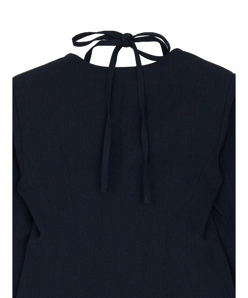 Ameri（アメリ）の「2WAY SQUARE NECK CROP JACKET（ノーカラージャケット・レディース・ネイビー/グレー・MEDIUM/SMALL/X-SMALL）」の19枚目の写真