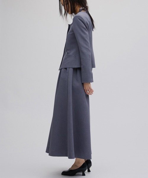 Ameri（アメリ）の「2WAY SQUARE NECK CROP JACKET（ノーカラージャケット・レディース・ネイビー/グレー・MEDIUM/SMALL/X-SMALL）」の7枚目の写真