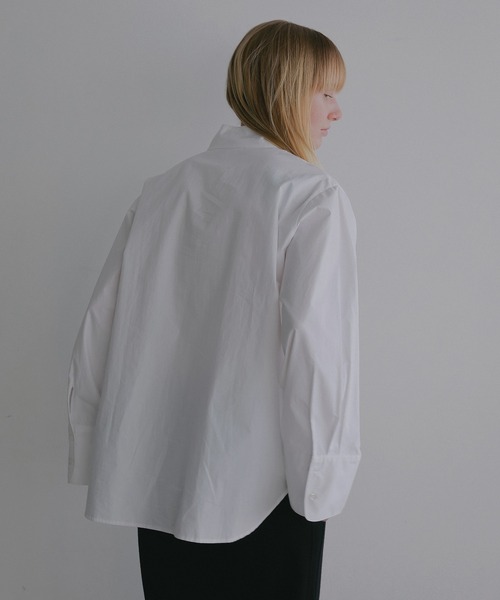 MANOF(マノフ)の「DOUBLE BOW DESIGN SHIRT(シャツ/ブラウス・レディース・ストライプ/ブラック/ホワイト・F)」の12枚目の写真