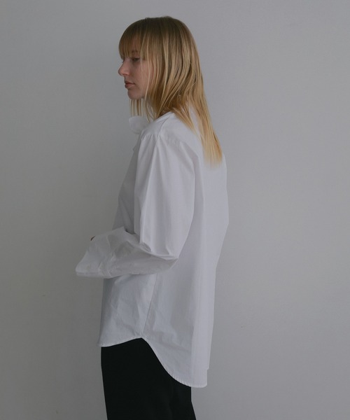 MANOF(マノフ)の「DOUBLE BOW DESIGN SHIRT(シャツ/ブラウス・レディース・ストライプ/ブラック/ホワイト・F)」の11枚目の写真