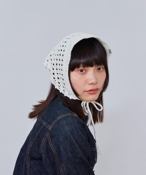 OVERRIDE（オーバーライド）の「OVERRIDE  CROCHET BABUSHKA CAP SG / オーバーライド（キャップ・レディース・ブラック/ブラウン/ホワイト・FREE）」の4枚目の写真