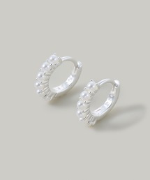 【金属アレルギー軽減】〈ＳＶ９２５〉プチパールフープピアス