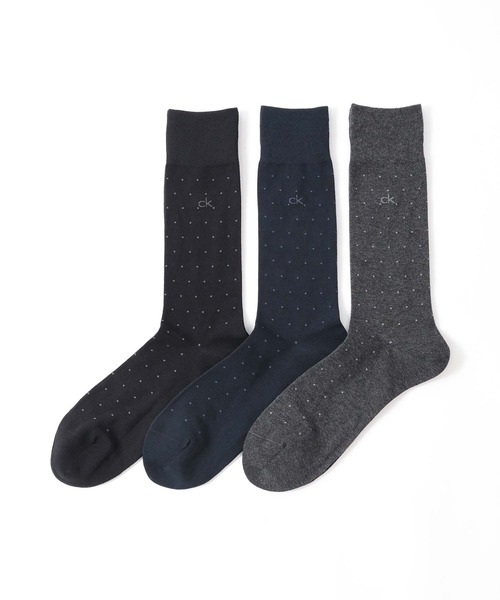 Calvin Klein（カルバン・クライン）の「【3足セット】Calvin Klein シンプルドット ビジネスソックス 92572203（ソックス/靴下・メンズ・その他1/ブラック・27-29cm/25-27CM）」の2枚目の写真