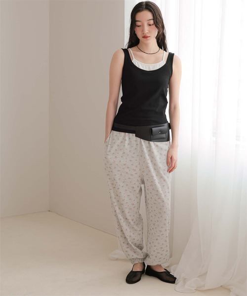 miette(ミエット)の「花柄ワッフルキャミセットアップ(セットアップ・レディース・グレー/ネイビー/ホワイト・L/M/S)」の17枚目の写真
