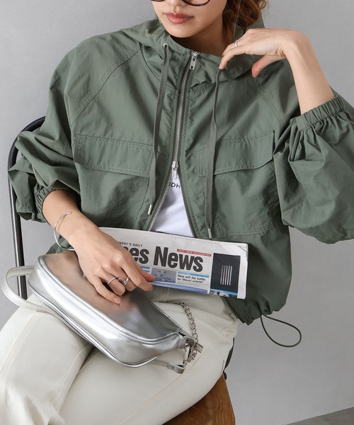 SpRay(スプレイ)の「ナイロンダブルZIPフードブルゾン(マウンテンパーカー・レディース・ホワイト/ブラック/ライトカーキ・FREE)」の5枚目の写真