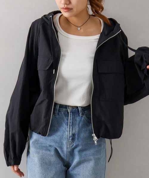 SpRay(スプレイ)の「ナイロンダブルZIPフードブルゾン(マウンテンパーカー・レディース・ホワイト/ブラック/ライトカーキ・FREE)」の10枚目の写真