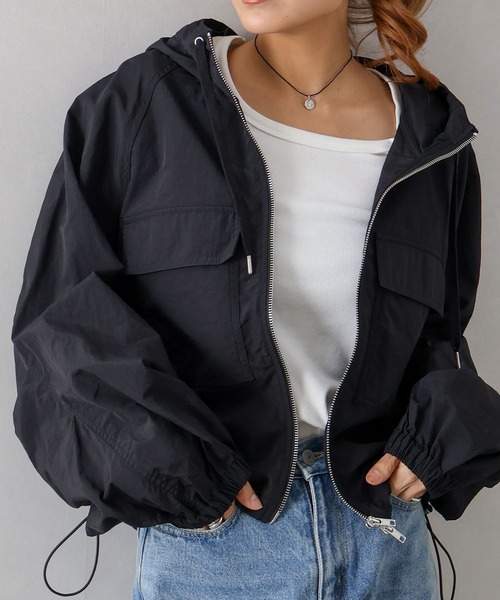 SpRay(スプレイ)の「ナイロンダブルZIPフードブルゾン(マウンテンパーカー・レディース・ホワイト/ブラック/ライトカーキ・FREE)」の11枚目の写真