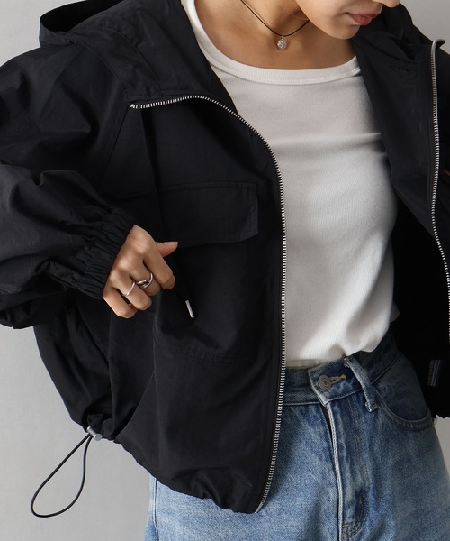 SpRay(スプレイ)の「ナイロンダブルZIPフードブルゾン(マウンテンパーカー・レディース・ホワイト/ブラック/ライトカーキ・FREE)」の13枚目の写真