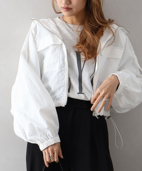 SpRay(スプレイ)の「ナイロンダブルZIPフードブルゾン(マウンテンパーカー・レディース・ホワイト/ブラック/ライトカーキ・FREE)」の15枚目の写真