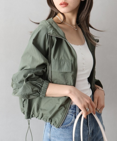 SpRay(スプレイ)の「ナイロンダブルZIPフードブルゾン(マウンテンパーカー・レディース・ホワイト/ブラック/ライトカーキ・FREE)」の22枚目の写真