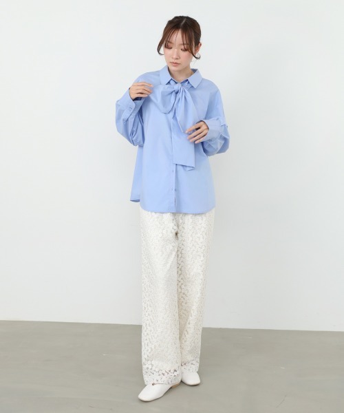 Bab（バブ）の「【選べるサイズ展開】刺繍フラワーパンツ（その他パンツ・レディース・ブラック/オフホワイト・S/M）」の4枚目の写真