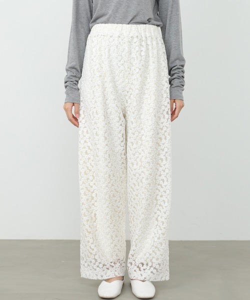 Bab（バブ）の「【選べるサイズ展開】刺繍フラワーパンツ（その他パンツ・レディース・ブラック/オフホワイト・S/M）」の10枚目の写真