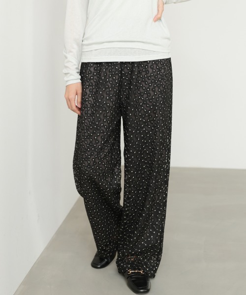 Bab（バブ）の「【選べるサイズ展開】刺繍フラワーパンツ（その他パンツ・レディース・ブラック/オフホワイト・S/M）」の15枚目の写真