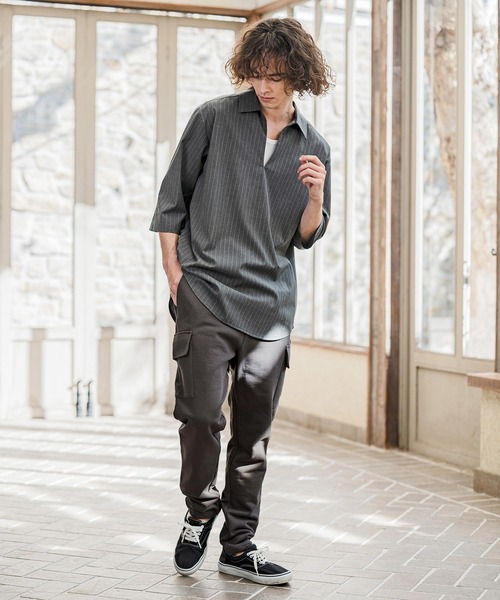 CAMBIO(カンビオ)の「mp14634- 裏毛スウェットカーゴパンツ(CMB-R0219)(カーゴパンツ・メンズ・チャコール/ネイビー/ブラック/グレー・S/M/L)」の22枚目の写真