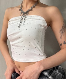 【Never mind the XU】rhinestone tubetops / 【ネバーマインド ザ エックスユー】ラインストーンチューブトップス