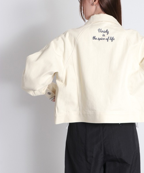 cepo（セポ）の「〈セットアップ対応〉刺繍ワークデニムジャケット（デニムジャケット・レディース・オフホワイト/ブラック・M）」の6枚目の写真