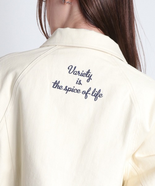 cepo（セポ）の「〈セットアップ対応〉刺繍ワークデニムジャケット（デニムジャケット・レディース・オフホワイト/ブラック・M）」の5枚目の写真