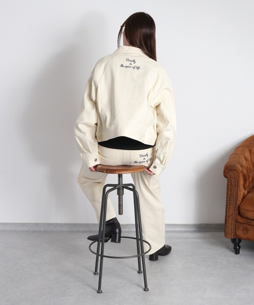 cepo（セポ）の「〈セットアップ対応〉刺繍ワークデニムジャケット（デニムジャケット・レディース・オフホワイト/ブラック・M）」の7枚目の写真