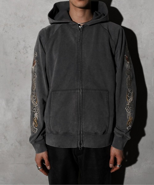 THRIFTY LOOK(スリフティールック)の「TRIFTY LOOK スリフティールック / EMBROIDERY ZIP-UP PARKA(パーカー・メンズ・ブラック/グレー・MEDIUM/LARGE/SMALL)」の17枚目の写真