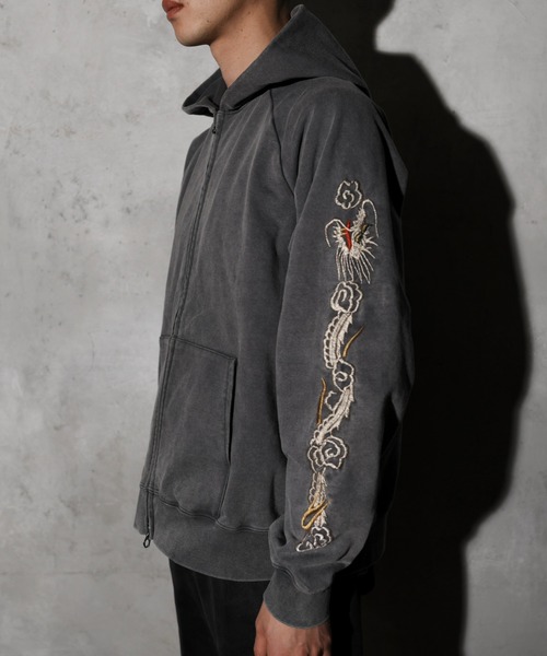 THRIFTY LOOK(スリフティールック)の「TRIFTY LOOK スリフティールック / EMBROIDERY ZIP-UP PARKA(パーカー・メンズ・ブラック/グレー・MEDIUM/LARGE/SMALL)」の18枚目の写真