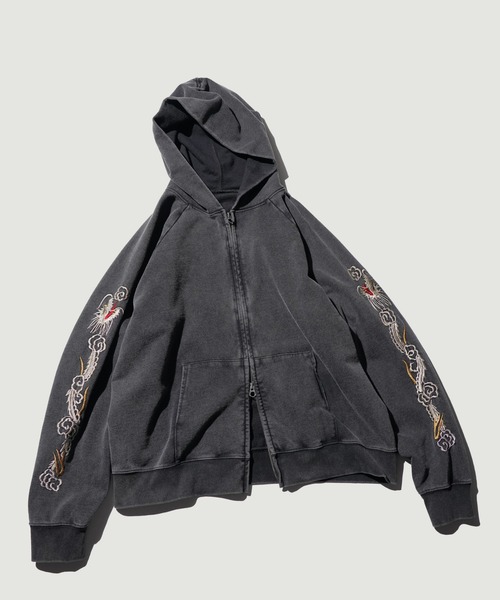 THRIFTY LOOK(スリフティールック)の「TRIFTY LOOK スリフティールック / EMBROIDERY ZIP-UP PARKA(パーカー・メンズ・ブラック/グレー・MEDIUM/LARGE/SMALL)」の10枚目の写真