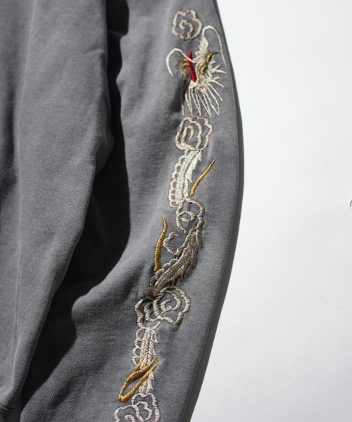 THRIFTY LOOK(スリフティールック)の「TRIFTY LOOK スリフティールック / EMBROIDERY ZIP-UP PARKA(パーカー・メンズ・ブラック/グレー・MEDIUM/LARGE/SMALL)」の5枚目の写真