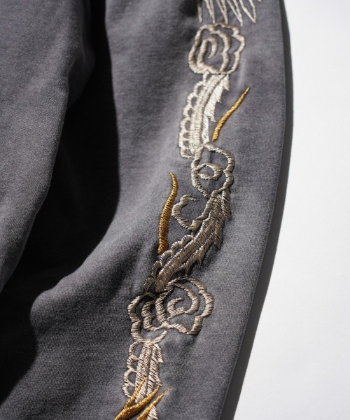 THRIFTY LOOK(スリフティールック)の「TRIFTY LOOK スリフティールック / EMBROIDERY ZIP-UP PARKA(パーカー・メンズ・ブラック/グレー・MEDIUM/LARGE/SMALL)」の6枚目の写真