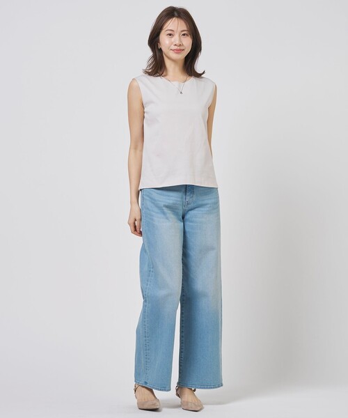 J.PRESS Ladies(J.プレス レディス)の「【レイヤードスタイルに】スムースジャージー ノースリーブ カットソー(Tシャツ/カットソー・レディース・ブラック系/ホワイト系/ライトグレー系・SMALL)」の19枚目の写真
