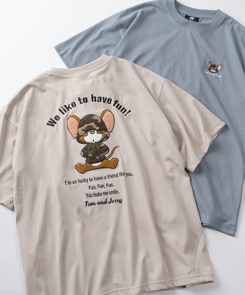 Tom&Jerry(トムアンドジェリー)の「【71】【TOM&JERRY/トムとジェリー】アップリケ サガラ刺繍 クルーネックTシャツ/ユニセックス/レディース/メンズ(Tシャツ/カットソー・レディース・ブルー系その他2/ライトベージュ/グレイッシュベージュ/ブラック/チャコールグレー/アッシュグレー/ブルー/ダークグレー/ブルー系その他/ホワイト系その他/ホワイト/ライトグレー/ベージュ/ブルー系その他3・M/L/XL)」の8枚目の写真