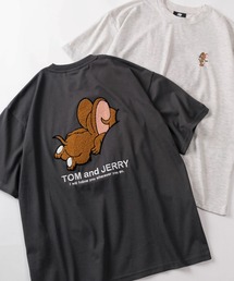 TOM&JERRY（トムアンドジェリー）の「【71】【TOM&JERRY トムとジェリー】アップリケ サガラ刺繍 クルーネックTシャツ ユニセックス レディース メンズ（Tシャツ/カットソー）」
